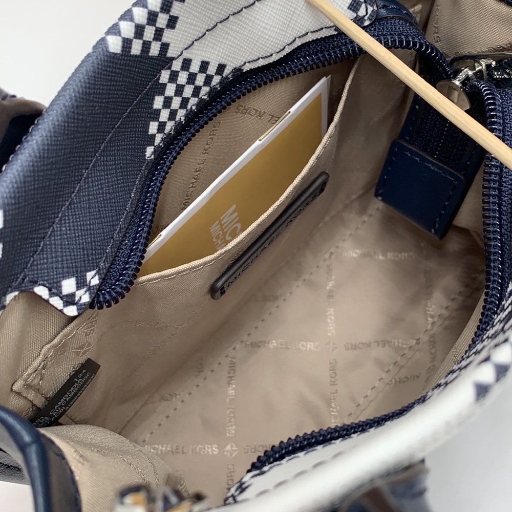 Michael Kors Mirella Extra-Small Logo Crossbody XBODY Shopper Bag Navy NWT - Picture 11 of 15